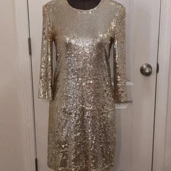 Vintage Tory Burch Gold Sequin Dress - Picture 6 of 6